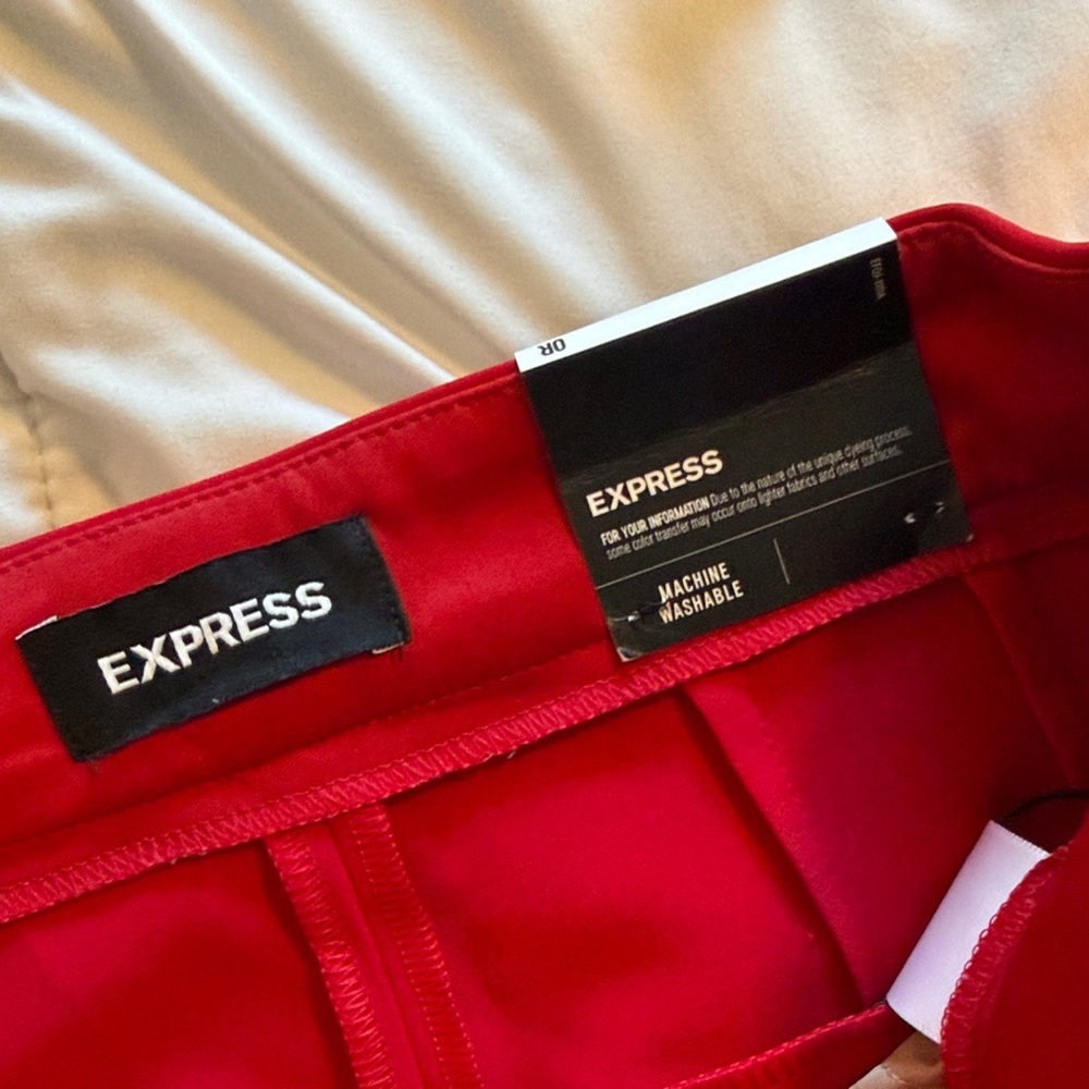 NWT Express- Wide-Leg High-Waist Pants in Red- size 0R - Picture 4 of 5